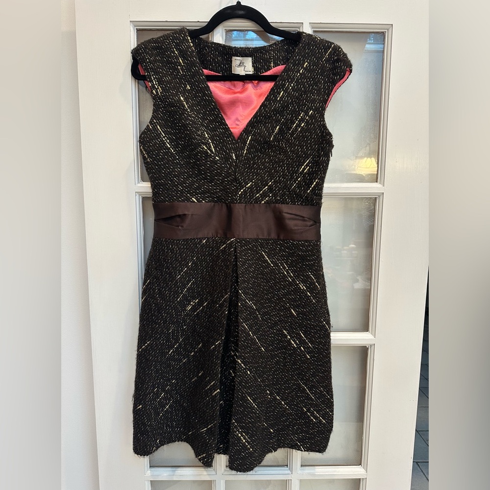 Vintage An Original MILLY of New York Black Boucle Wool Classic Dress Size 6 S